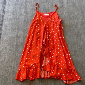 Paper Crane red polka dot dress. Size small